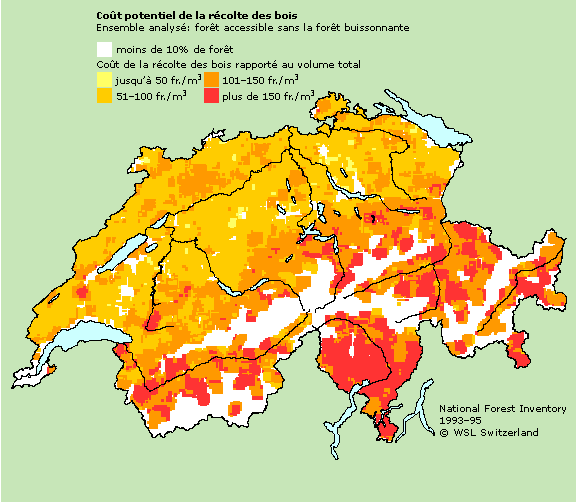 Co&ucirc;t potentiel de la r&eacute;colte des bois