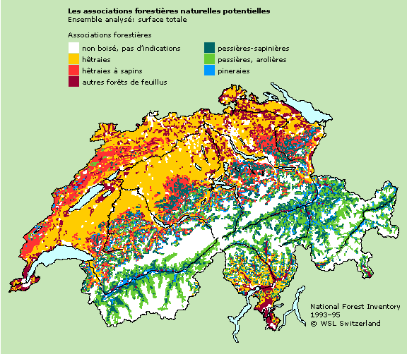 Les associations foresti&egrave;res naturelles potentielles
